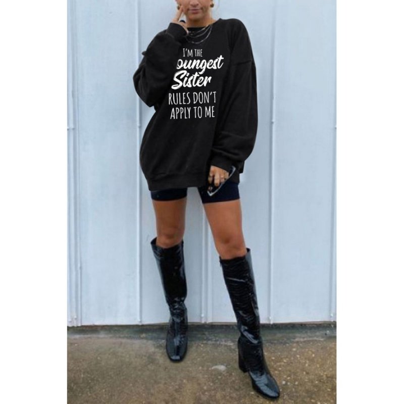 Letter Print Drop Shoulder Oversized Sweatshirt