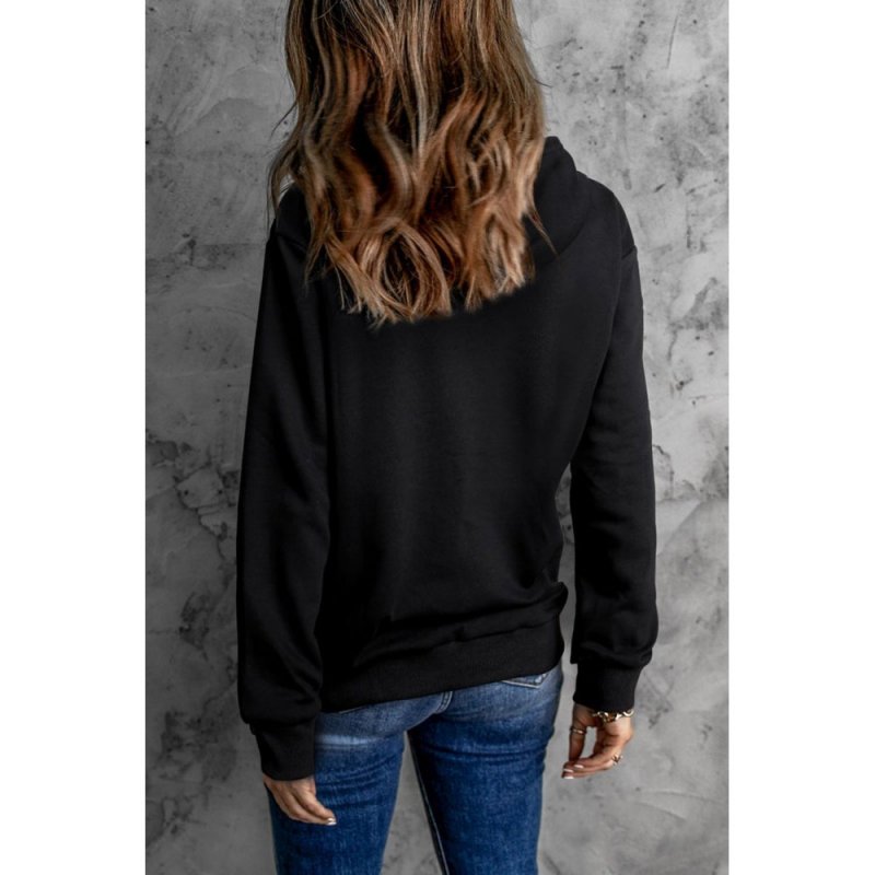 Black Western Leopard Desert Print Long Sleeve Sweatshirt