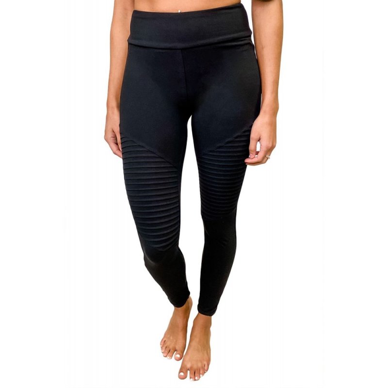 Black Spliced Yoga Sports Leggings