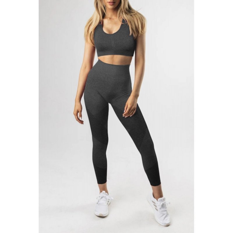 Black Criss Cross Bra and High Waist Leggings Sports Wear