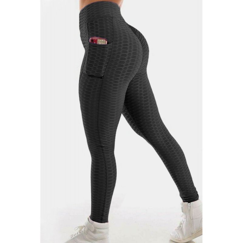 Black Pockets Butt Lift High Waist Anti-Cellulite Yoga Pants