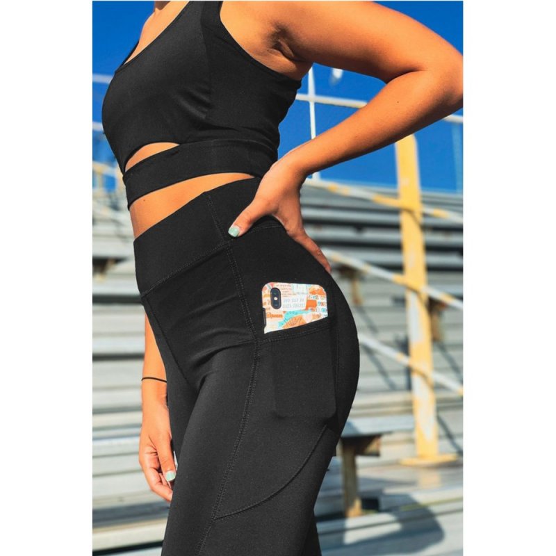 Black Two-piece Cut out Bra and Leggings Sports Wear